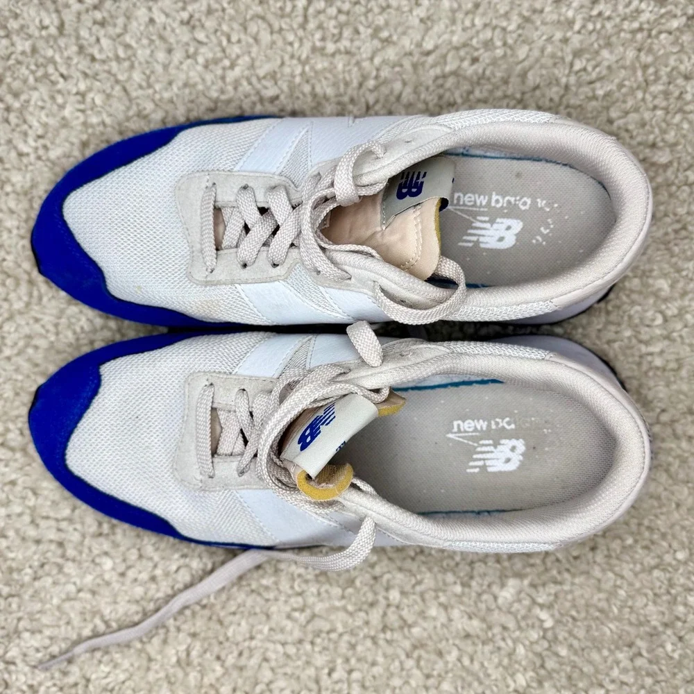 New Balance 237‎ Men's 8 Sneakers Cream Royal Blue Low Top Retro Running Shoes